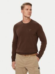 Aeronautica Militare Sweter 262MA1631UL00506 Brązowy Regular Fit. Brązowe swetry rozpinane Aeronautica Militare, m, bez wzorów, z bawełny, bez kołnierzyka, bez ramiączek. Za 514.99 zł.