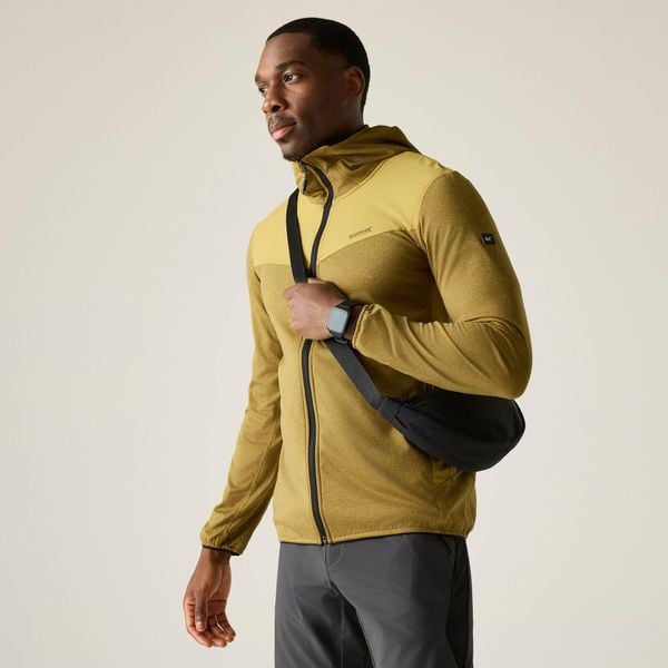 Męska kurtka Finchdale Marl z kapturem i zamkiem błyskawicznym. Żółte kurtki Regatta, m, bez wzorów, z elastanu, z kapturem. W wyprzedaży za 249.99 zł.