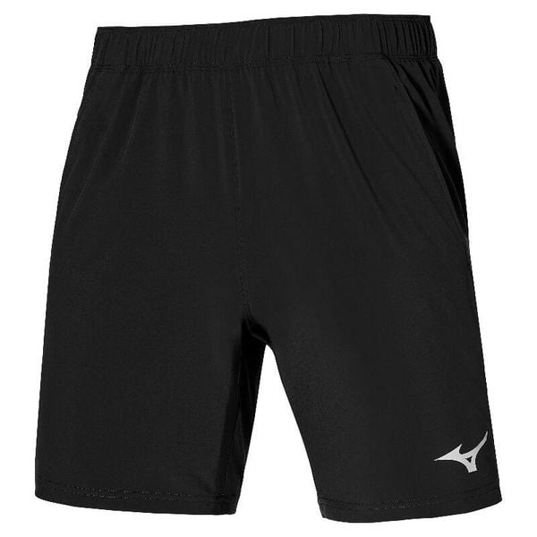 Spodenki do biegania męskie Mizuno 8 In Flex. Czarne krótkie spodenki sportowe Mizuno, m, bez wzorów, z elastanu. Za 139.99 zł.