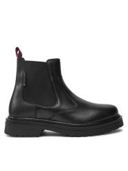 Tommy Jeans Sztyblety EM0EM01469 Czarny. Czarne sztyblety Tommy Jeans, bez wzorów, z jeansu, bez obcasa, bez zapięcia. Za 699.99 zł.