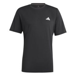 Rozciągliwa koszula adidas Essentials. Czarne koszule Adidas, bez wzorów, bez kołnierzyka, bez ramiączek. Za 101.99 zł.