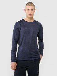 4F Longsleeve rowerowy szybkoschnący męski - czarny M. Czarne koszulki z długim rękawem 4F, l, bez wzorów, z dzianiny, bez ramiączek. Za 159.99 zł.