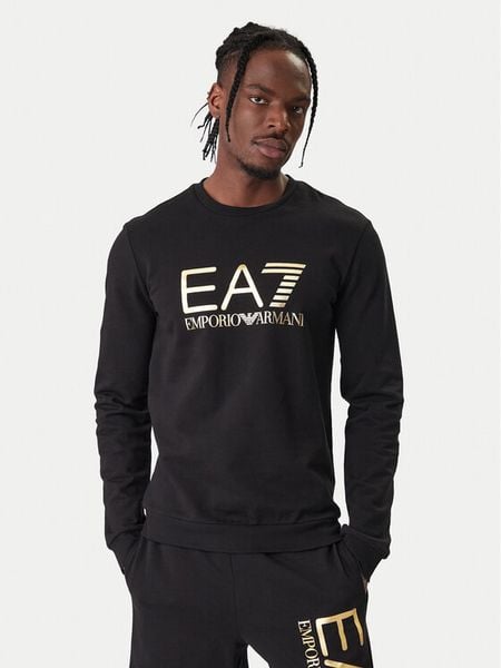 EA7 Emporio Armani Bluza 7M002278 AF22266 MC004 Czarny Regular Fit. Czarne bluzy EA7 Emporio Armani, m, bez wzorów, z bawełny, bez kaptura. Za 449.99 zł.
