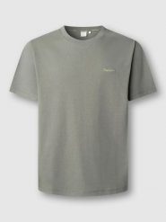 Pepe Jeans Koszulka "Contrast" w kolorze khaki rozmiar: S. Brązowe bezrękawniki Pepe Jeans, s, bez wzorów, z bawełny, bez kołnierzyka, bez ramiączek. Za 69.99 zł.