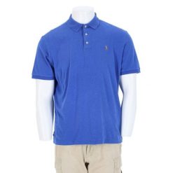 Second life - Krótki rękaw Męskie Polo Niebieskie - Jak nowy. Niebieskie koszulki polo RALPH LAUREN, m, bez wzorów, bez kołnierzyka, bez ramiączek, na golfa. Za 127.76 zł.