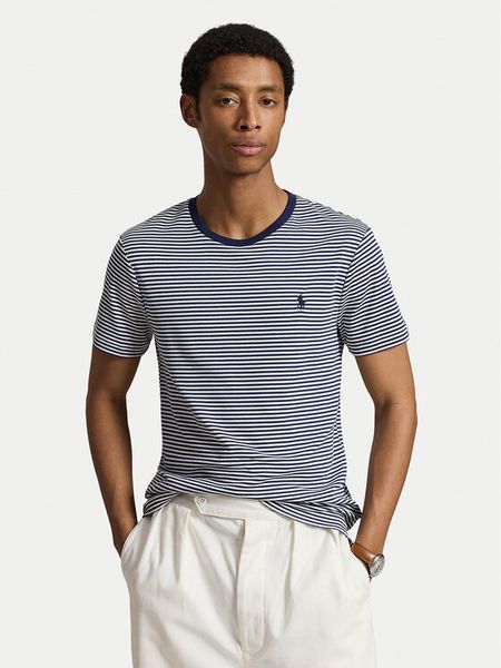 Polo Ralph Lauren T-Shirt 710944811500 Granatowy Regular Fit. Niebieskie koszulki polo Polo Ralph Lauren, m, bez wzorów, z bawełny, bez kołnierzyka, bez ramiączek. Za 519.99 zł.