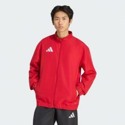 Bluza reprezentacyjna Entrada26. Czerwone bluzy z kapturem Adidas, s, bez wzorów, z materiału, z kapturem. Za 144.99 zł.