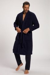 Męski Szlafrok odzież domowa kołnierz szalowy frotte do 8XL. Niebieskia szlafroki JAY-PI, m, bez wzorów, z bawełny, bez ramiączek, bez kaptura. Za 429.99 zł.
