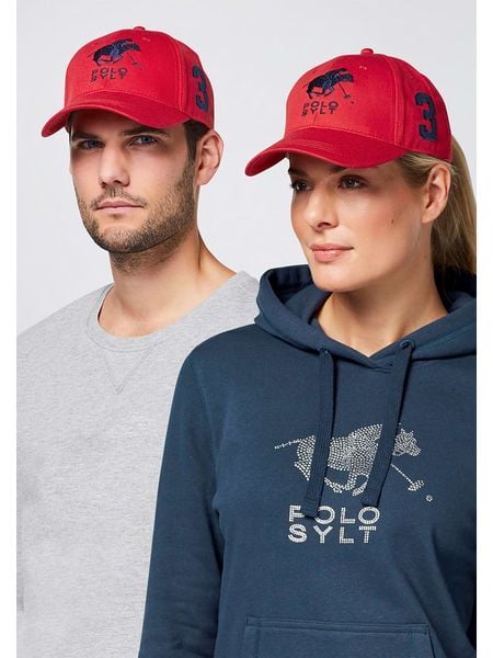 Polo Sylt Czapka w kolorze czerwonym rozmiar: onesize. Czerwone czapki z daszkiem Polo Sylt, bez wzorów, z bawełny. Za 66.31 zł.