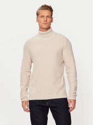 Jack & Jones Golf Cooper 12259310 Beżowy Regular Fit. Brązowe golfy Jack & Jones, m, bez wzorów, z bawełny, bez ramiączek. Za 159.99 zł.