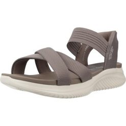 Sandały SKECHERS ULTRA FLEX 3.0 SANDAL NEV Szary. Szare sandały Skechers, z materiału, bez zapięcia. Za 249.99 zł.