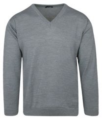 Sweter Jasny Szary, Dekolt w Serek (V-neck), Męski - MAX SHELDON. Szare swetry rozpinane Max Sheldon, m, bez wzorów, z wełny, bez kołnierzyka, bez ramiączek. Za 149.00 zł.