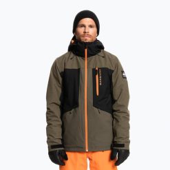 Kurtka snowboardowa męska Quiksilver Dawson. Brązowe kurtki narciarskie i snowboardowe Quiksilver, m, bez wzorów, narciarskie. W wyprzedaży za 745.00 zł.