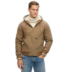 Kurtka puchowa Superdry Bomber à capuche Vintage Workwear. Brązowe kurtki Superdry, m, bez wzorów, z puchu, bez kaptura. Za 511.05 zł.