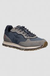 AERONAUTICA MILITARE Szaro-niebieskie sneakersy męskie ze skórą zamszową, Rozmiar 41. Niebieskie buty sportowe casual Aeronautica Militare, bez wzorów, ze skóry, bez zapięcia. Za 679.99 zł.
