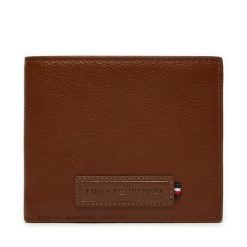 Portfel Tommy Hilfiger. Brązowe portfele Tommy Hilfiger, bez wzorów. Za 269.99 zł.