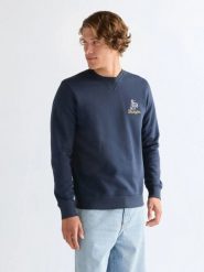 MESKA BLUZA WRANGLER EMBROIDERY CREW NAVY 112378019. Niebieskie bluzy Wrangler, s, bez wzorów, bez kaptura. Za 119.99 zł.
