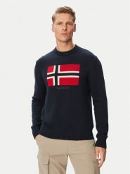 Napapijri Sweter D-Mura C NP0A891U Granatowy Regular Fit. Niebieskie swetry rozpinane Napapijri, m, bez wzorów, z bawełny, bez kołnierzyka, bez ramiączek. Za 799.99 zł.