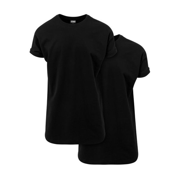 Koszulki T-shirt z długim rękawem w opakowaniu Urban Classics (x2). Czarne bluzki z długim rękawem Urban Classics, m, bez wzorów, bez kołnierzyka, bez ramiączek. W wyprzedaży za 110.50 zł.