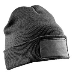Czapka Zimowa Unisex Dla Dorosłych Z Ociepliną Do Nadruku. Czarne czapki zimowe RESULT, bez wzorów. Za 49.99 zł.