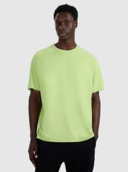 4F T-shirt oversize gładki męski - zielony XL. Zielone t-shirty 4F, m, z aplikacjami, z bawełny, bez kołnierzyka, bez ramiączek. Za 69.99 zł.