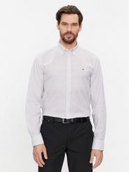 Tommy Hilfiger Koszula MW0MW33762 Biały Regular Fit. Białe koszule Tommy Hilfiger, l, bez wzorów, z bawełny, bez kołnierzyka, bez ramiączek. Za 239.99 zł.