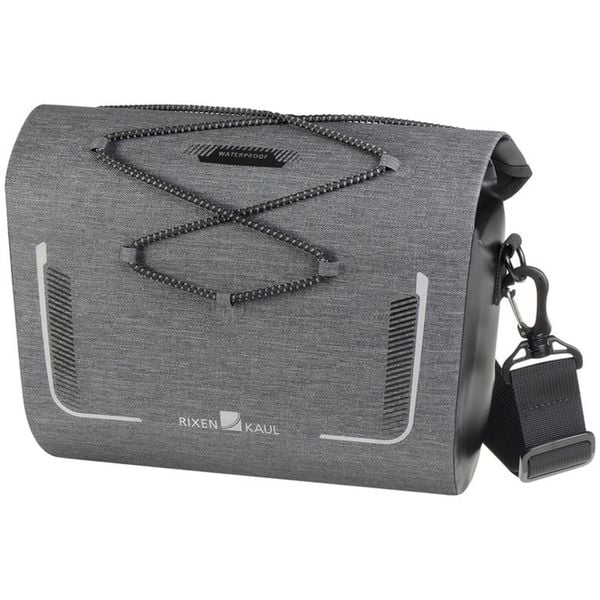 Torba na kierownicę Baggy Waterproof. Szare torby na ramię KLICKFIX, bez wzorów, na ramię, bez dodatków. Za 618.35 zł.