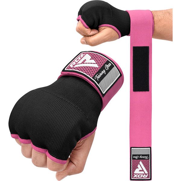 Rękawiczki wewnętrzne z bandażem IS2 - Różowy - rozmiar S. Czerwone rękawiczki RDX SPORTS, bez wzorów, z bawełny. Za 52.99 zł.