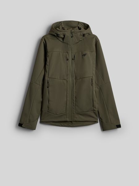 4F Kurtka softshell wiatroodporna membrana 8000 męska - khaki M. Brązowe kurtki softshell 4F, m, bez wzorów, z softshellu, bez kaptura. Za 499.99 zł.