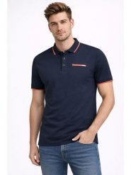 Geographical Norway Koszulka polo "Karem" w kolorze granatowym rozmiar: XL. Niebieskie koszulki polo Geographical Norway, xl, bez wzorów, z bawełny, bez kołnierzyka, bez ramiączek. Za 98.95 zł.