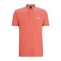 Koszulka Polo męska BOSS Paule Open Red slim fit czerwona (50512789-646). Czerwone koszulki polo Boss, m, bez wzorów, bez kołnierzyka, bez ramiączek. Za 279.00 zł.