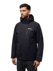 Jack Wolfskin Kurtka funkcyjna 3w1 "Jasper" w kolorze czarnym rozmiar: S. Czarne kurtki outdoor i hardshell Jack Wolfskin, m, bez wzorów, bez kaptura. Za 707.77 zł.