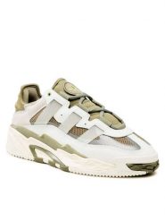 Adidas Sneakersy Niteball Shoes ID8068 Biały. Białe buty sportowe casual Adidas, bez wzorów, ze skóry, bez zapięcia. Za 489.99 zł.
