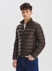 PAKO LORENTE – Brązowa kurtka pikowana. Brązowe kurtki Pako Lorente, na jesień, bez wzorów, bez kaptura. Za 299.99 zł.