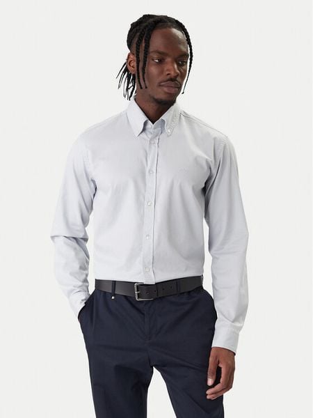 BOSS Koszula Rickert 50553001 Szary Regular Fit. Szare koszule Boss, m, bez wzorów, z bawełny, bez kołnierzyka, bez ramiączek. Za 449.99 zł.