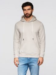 Męska bawełniana bluza dresowa BASIC kangurka z kapturem OM-SSBN-0270 - - Rozmiar: XXL. Brązowe bluzy Ombre Clothing, m, z aplikacjami, z bawełny, z kapturem. W wyprzedaży za 118.99 zł.