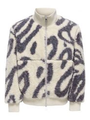 ONLY & SONS Kurtka polarowa "Ray" w kolorze niebiesko-białym rozmiar: S. Białe kurtki Only & Sons, s, bez wzorów, z polaru, bez kaptura. Za 113.63 zł.