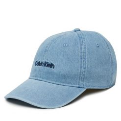 Czapka z daszkiem Calvin Klein. Niebieskie czapki z daszkiem CALVIN KLEIN, bez wzorów. Za 179.99 zł.