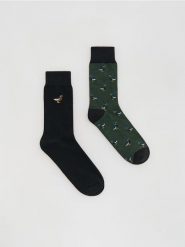 2 pack skarpetek - zielony. Zielone skarpety Reserved, bez wzorów. Za 29.99 zł.