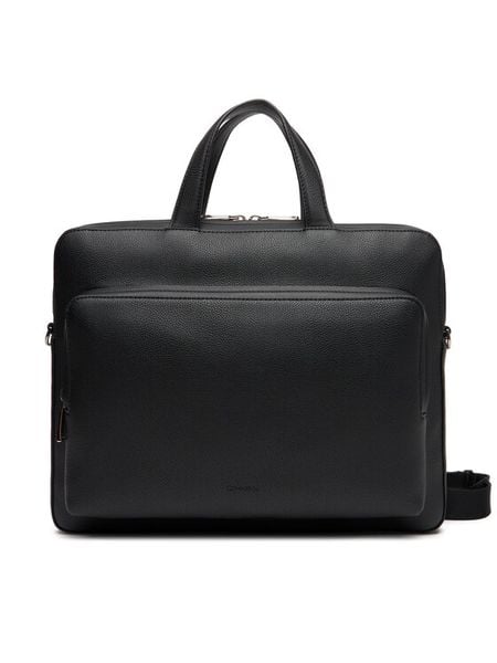 Calvin Klein Torba na laptopa Micro Pebble Slim Briefcase 36 LV04D3012G Czarny. Czarne torby na laptopa CALVIN KLEIN. Za 399.99 zł.