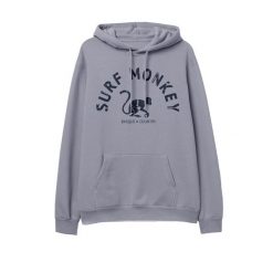 Bluza bawełny organicznej –zakrzywione logo –zkapturem / dla dorosłych (liliowa). Fioletowe bluzy z kapturem SURF MONKEY, m, bez wzorów, z bawełny, z kapturem. Za 345.00 zł.