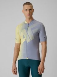 4F Koszulka kolarska męska - multikolor XL. Brązowe t-shirty 4F, m, bez wzorów, z dzianiny, bez kołnierzyka, bez ramiączek. Za 179.99 zł.