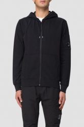 C.P. COMPANY Czarna męska bluza Hooded Open, Rozmiar XXL. Czarne bluzy C.P. Company, l, bez wzorów, bez kaptura. W wyprzedaży za 789.99 zł.