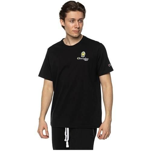 Koszulka sportowa męska Champion X Smiley Crewneck. Czarne t-shirty sportowe Champion, bez wzorów, z bawełny, bez ramiączek. Za 279.00 zł.