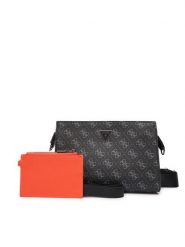 Guess Saszetka HMMILO P6157 Czarny. Czarne saszetki i nerki Guess, z aplikacjami, ze skóry. Za 369.99 zł.