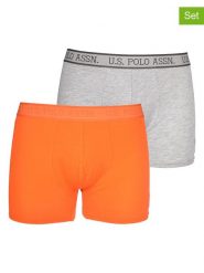 U.S. Polo Assn. Bokserki (2 pary) w kolorze szarym i pomarańczowym rozmiar: L. Pomarańczowe bokserki U.S. Polo Assn., l, bez wzorów. Za 70.24 zł.