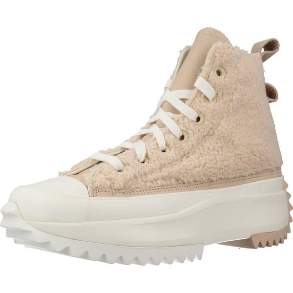 Buty CONVERSE RUN STAR HIKE PLATFORM SHERPA Nago. Brązowe buty do biegania Converse, bez wzorów, ze skóry, bez zapięcia. Za 278.99 zł.