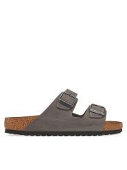 Birkenstock Klapki Arizona 1027046 Szary. Szare klapki Birkenstock, ze skóry. Za 389.99 zł.