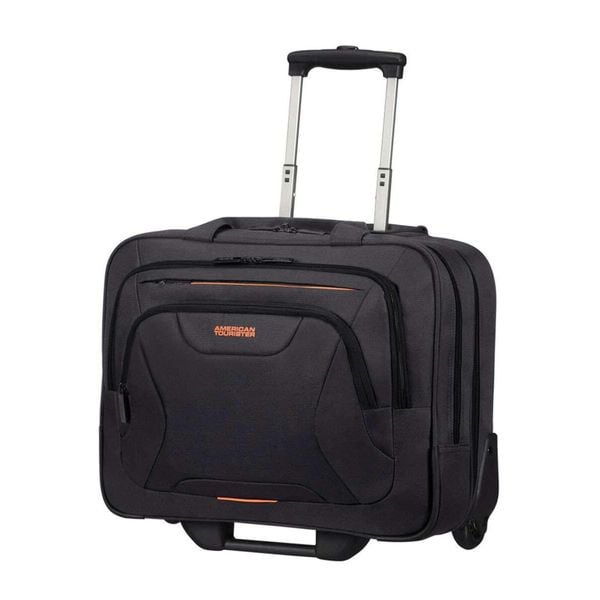 Walizka podróżna American Tourister AT Work. Czarne walizki American Tourister, bez wzorów. Za 489.99 zł.