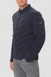 GUESS Granatowa męska kurtka Biker Jacket. Niebieskie kurtki Guess, l, z aplikacjami, z poliamidu, bez kaptura. W wyprzedaży za 480.99 zł.